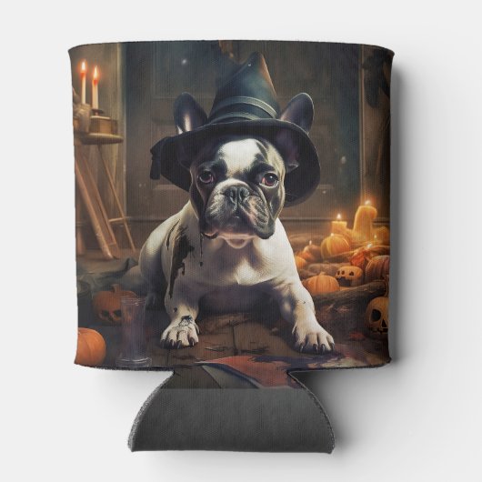 Franse Bulldog pompoenen Halloween eng Blikjeskoeler (Achterkant)