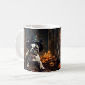 Franse Bulldog pompoenen Halloween eng Koffiemok (Voorkant links)