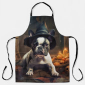 Franse Bulldog pompoenen Halloween eng Schort (Voorkant)
