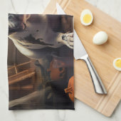 Franse Bulldog pompoenen Halloween eng Theedoek (Quarter Fold)