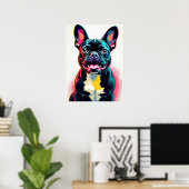 Franse Bulldog Pop Art – Bold Retro Comic Style Poster (Thuiskantoor)