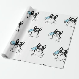 FRANSE BULLDOG-POPPEN MET MASKWAPENpapier Cadeaupapier