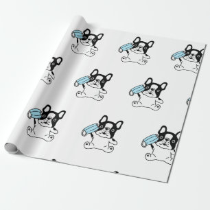 FRANSE BULLDOG-POPPEN MET MASKWAPENpapier Cadeaupapier
