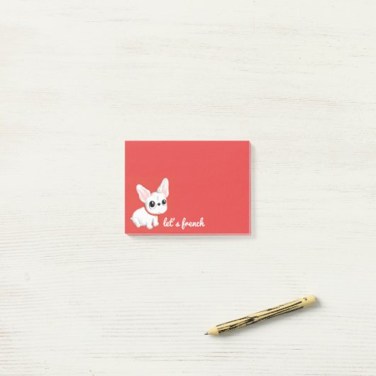 Franse bulldog Post-it notes (Op bureau)