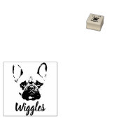 Franse Bulldog Print Aangepaste Naam Handtekening  Rubberstempel (Gestempeld)