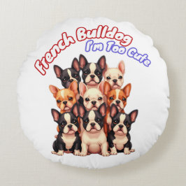 Franse Bulldog Puppies voor een hondeneigenaar Fre Rond Kussen