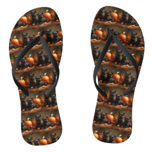 Franse Bulldog Puppy Autumn Delight Pumpkin Teenslippers