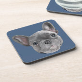 Franse bulldog Puppy Bier Onderzetter (Linkerzijde)