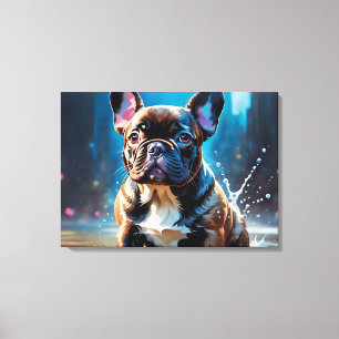 Franse bulldog Puppy Canvas Afdruk