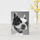 Franse Bulldog Puppy Dog Blank Note Kaart (Gele Bloem)