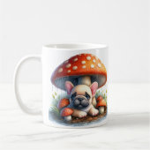 Franse Bulldog Puppy Onder Paddenstoelenparaplu Koffiemok (Links)