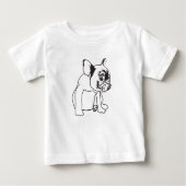Franse Bulldog Puppy Tekening Fijne Jersey T-shirt (Voorkant)