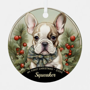 Franse Bulldog Puppy's Eerste Kerstmis Ornament