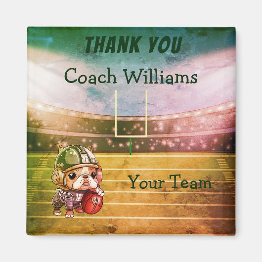 Franse bulldog quarterback dan je coach magneet (Voorkant)