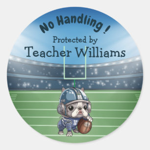 Franse bulldog quarterback leraar Behoren Ronde Sticker