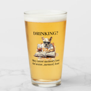 Franse Bulldog Read Drink kan geheugenverlies vero Glas