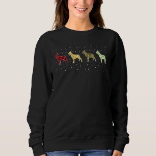Franse Bulldog Red Plaid Christmas Leopart Xmas Do Trui