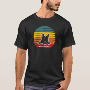 Franse Bulldog Retro kleurrijke soonnepots T-shirt
