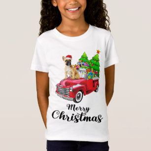 Franse bulldog rijden rode vrachtwagen Kerstmis py T-shirt
