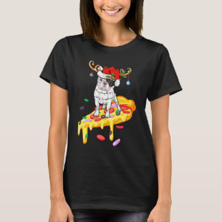 Franse Bulldog rijdt Pizza Franse Bulldog Kerstmis T-shirt