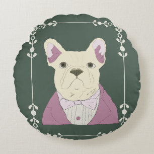 Franse Bulldog Rond Kussen