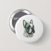 Franse bulldog ronde button 5,7 cm (Voorkant /achterkant)
