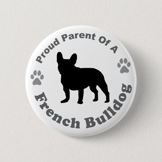 Franse Bulldog Ronde Button 5,7 Cm (Voorkant)