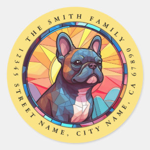 Franse Bulldog ronde Stickers