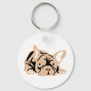 Franse Bulldog roos Sleutelhanger