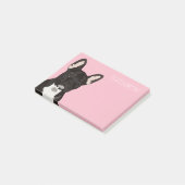 Franse Bulldog | Roze kalfssteen Post-it® Notes (Schuin)