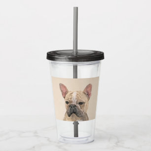 Franse Bulldog (Sable) schilderen - Cute Original Acryl Drinkbeker