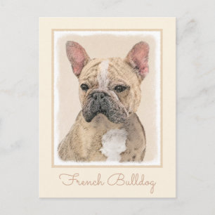 Franse Bulldog (Sable) schilderen - Cute Original  Briefkaart