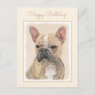 Franse Bulldog (Sable) schilderen - Cute Original Briefkaart