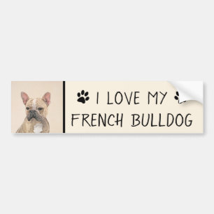 Franse Bulldog (Sable) schilderen - Cute Original  Bumpersticker