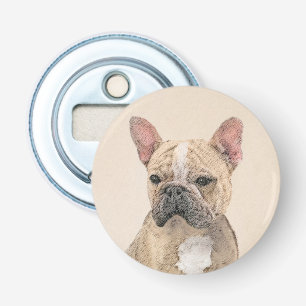 Franse Bulldog (Sable) schilderen - Cute Original  Button Flesopener