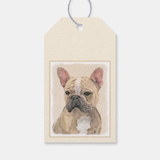 Franse Bulldog (Sable) schilderen - Cute Original Cadeaulabel (Achterkant)