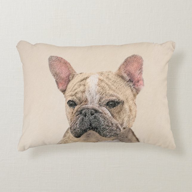 Franse Bulldog (Sable) schilderen - Cute Original  Decoratief Kussen (Voorkant)