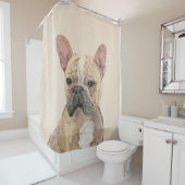 Franse Bulldog (Sable) schilderen - Cute Original Douchegordijn (In situ)