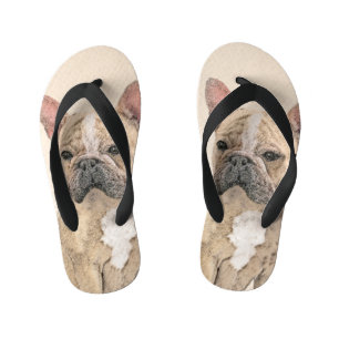 Franse Bulldog (Sable) schilderen - Cute Original Kinder Teenslippers