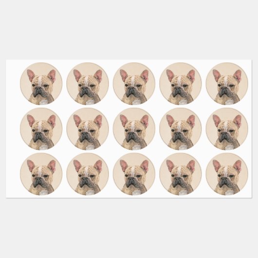 Franse Bulldog (Sable) schilderen - Cute Original  Labels (Vel)