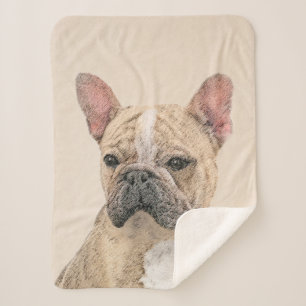 Franse Bulldog (Sable) schilderen - Cute Original Sherpa Deken