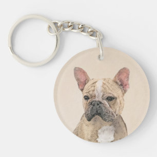 Franse Bulldog (Sable) schilderen - Cute Original Sleutelhanger