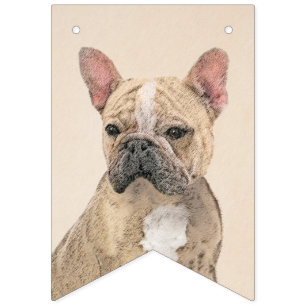Franse Bulldog (Sable) schilderen - Cute Original  Vlaggetjes
