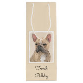 Franse Bulldog (Sable) schilderen - Cute Original  Wijn Cadeautas (Achterkant)