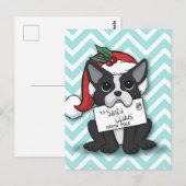 Franse bulldog Santa Claus Holiday Briefkaart (Voorkant / Achterkant)