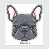 Franse Bulldog schattig franchie puppy gezicht con Sticker (Vel)