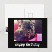 Franse Bulldog Schattig Gelukkig Verjaardag Briefkaart (Voorkant / Achterkant)