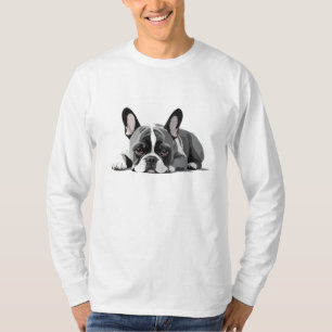 Franse Bulldog Schattige Leuke Dier Slapen Relax T-shirt