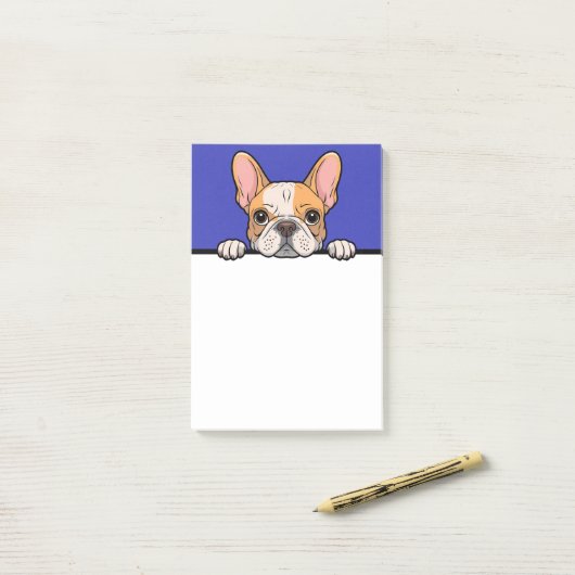 Franse Bulldog Schattigee Frenchie Puppy Hondenlie Post-it® Notes (Op bureau)