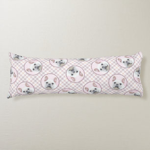 Franse Bulldog Schilderen White Cream Pet Dog Art Lichaamskussen